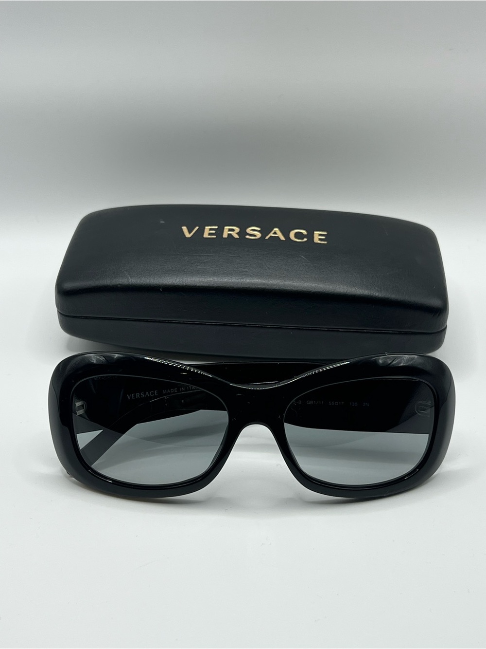 Versace Black Quilted-Arm Women's Sunglasses
